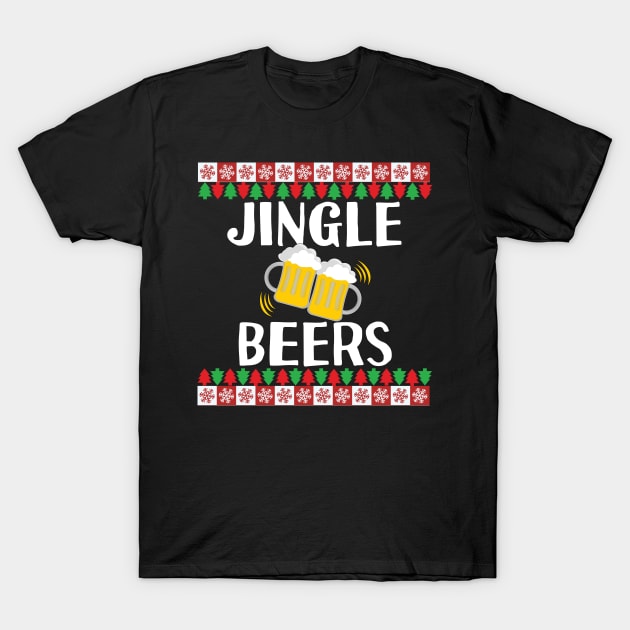 Jingle Beers funny Christmas pun for drinking friends T-Shirt by Oculunto